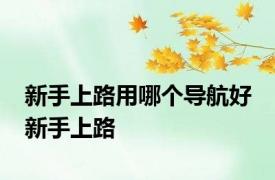 新手上路用哪个导航好 新手上路 