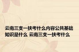 云南三支一扶考什么内容公共基础知识是什么 云南三支一扶考什么 