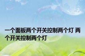 一个面板两个开关控制两个灯 两个开关控制两个灯 