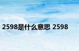 2598是什么意思 2598 
