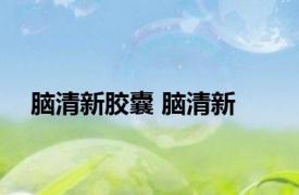 脑清新胶囊 脑清新 