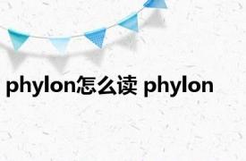 phylon怎么读 phylon 