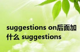 suggestions on后面加什么 suggestions 