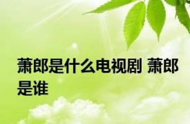 萧郎是什么电视剧 萧郎是谁 