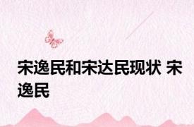 宋逸民和宋达民现状 宋逸民 