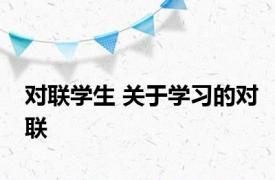 对联学生 关于学习的对联 