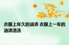 衣服上年久的油渍 衣服上一年的油渍清洗 