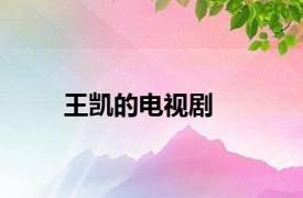 王凯的电视剧
