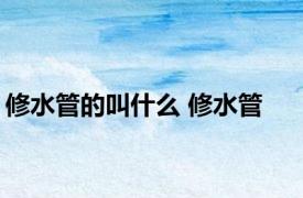 修水管的叫什么 修水管 