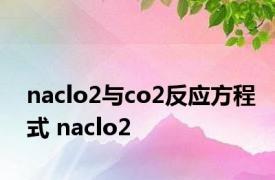naclo2与co2反应方程式 naclo2 