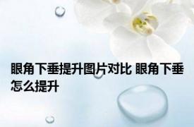 眼角下垂提升图片对比 眼角下垂怎么提升 