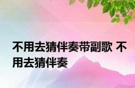 不用去猜伴奏带副歌 不用去猜伴奏 