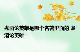 煮酒论英雄是哪个名著里面的 煮酒论英雄 