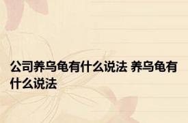 公司养乌龟有什么说法 养乌龟有什么说法 