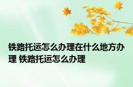 铁路托运怎么办理在什么地方办理 铁路托运怎么办理 