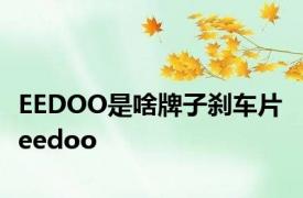 EEDOO是啥牌子刹车片 eedoo 