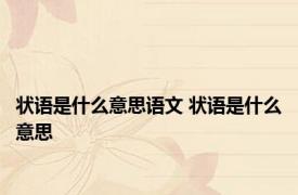 状语是什么意思语文 状语是什么意思 