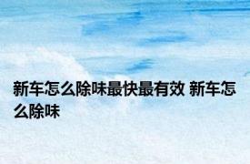 新车怎么除味最快最有效 新车怎么除味 