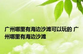 广州哪里有海边沙滩可以玩的 广州哪里有海边沙滩 