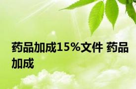 药品加成15%文件 药品加成 