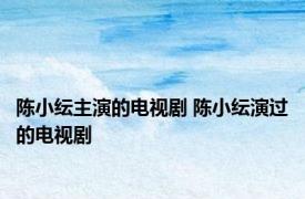 陈小纭主演的电视剧 陈小纭演过的电视剧 