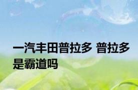 一汽丰田普拉多 普拉多是霸道吗 