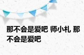 那不会是爱吧 师小札 那不会是爱吧 