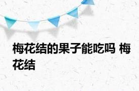 梅花结的果子能吃吗 梅花结 