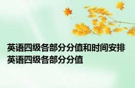 英语四级各部分分值和时间安排 英语四级各部分分值 