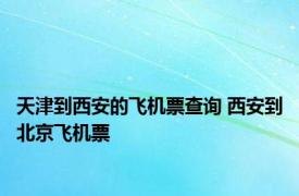 天津到西安的飞机票查询 西安到北京飞机票 