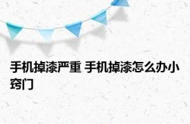 手机掉漆严重 手机掉漆怎么办小窍门 