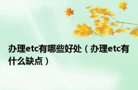 办理etc有哪些好处（办理etc有什么缺点）