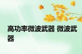 高功率微波武器 微波武器 