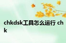 chkdsk工具怎么运行 chk 