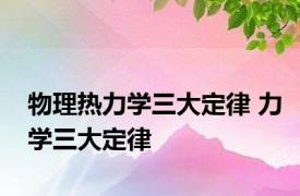 物理热力学三大定律 力学三大定律 