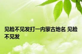 见脸不见发打一内蒙古地名 见脸不见发 
