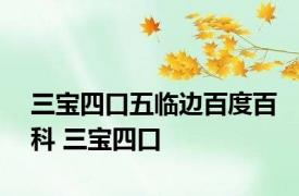 三宝四口五临边百度百科 三宝四口 