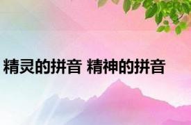 精灵的拼音 精神的拼音 