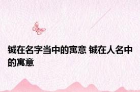铖在名字当中的寓意 铖在人名中的寓意 