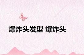 爆炸头发型 爆炸头 
