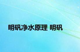 明矾净水原理 明矾 