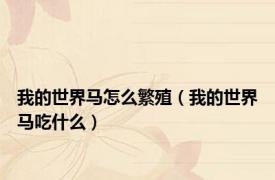 我的世界马怎么繁殖（我的世界马吃什么）