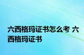 六西格玛证书怎么考 六西格玛证书 