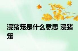 浸猪笼是什么意思 浸猪笼 