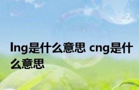 lng是什么意思 cng是什么意思 
