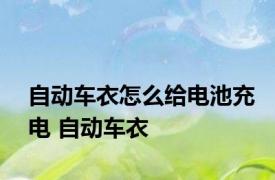 自动车衣怎么给电池充电 自动车衣 