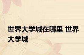 世界大学城在哪里 世界大学城 