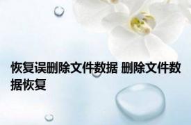 恢复误删除文件数据 删除文件数据恢复 