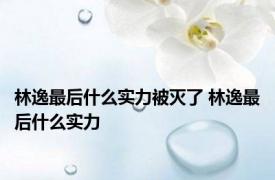 林逸最后什么实力被灭了 林逸最后什么实力 