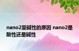 nano2呈碱性的原因 nano2是酸性还是碱性 